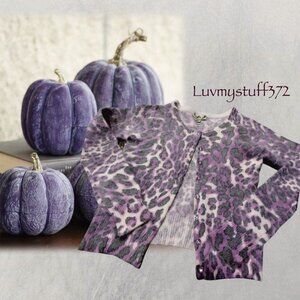 Cute Angora Animal Print Cardigan Sweater